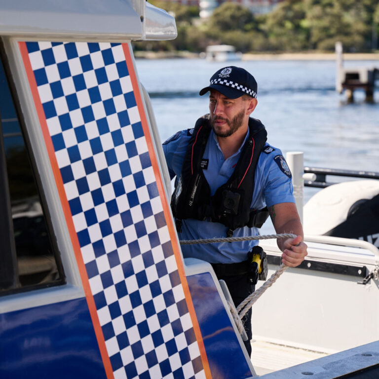 Police Officer on Police Boat.